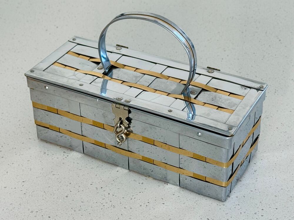 Dorset Rex vintage goldtone & silver basket handbag